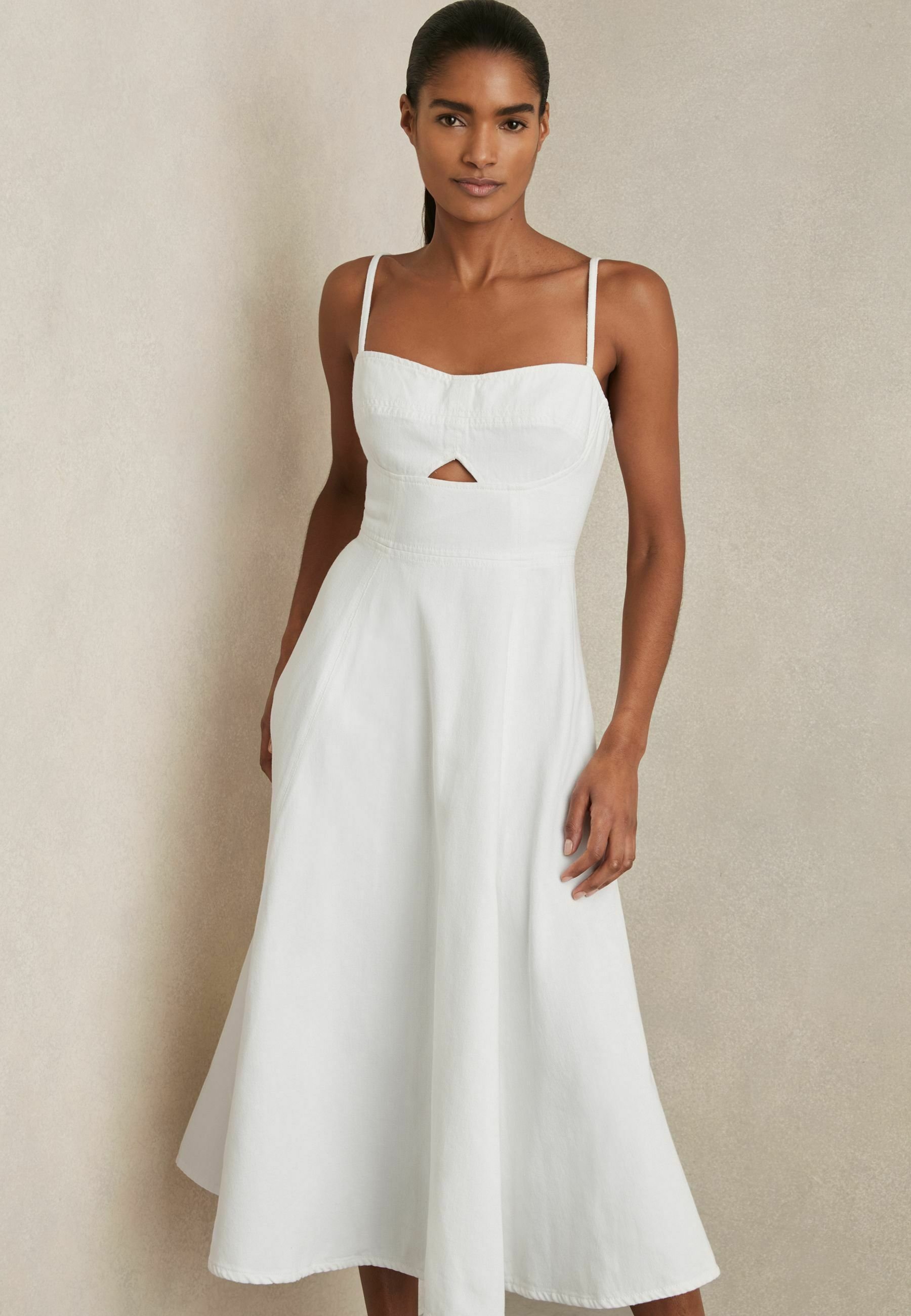 Reiss Denim dress - white - Zalando