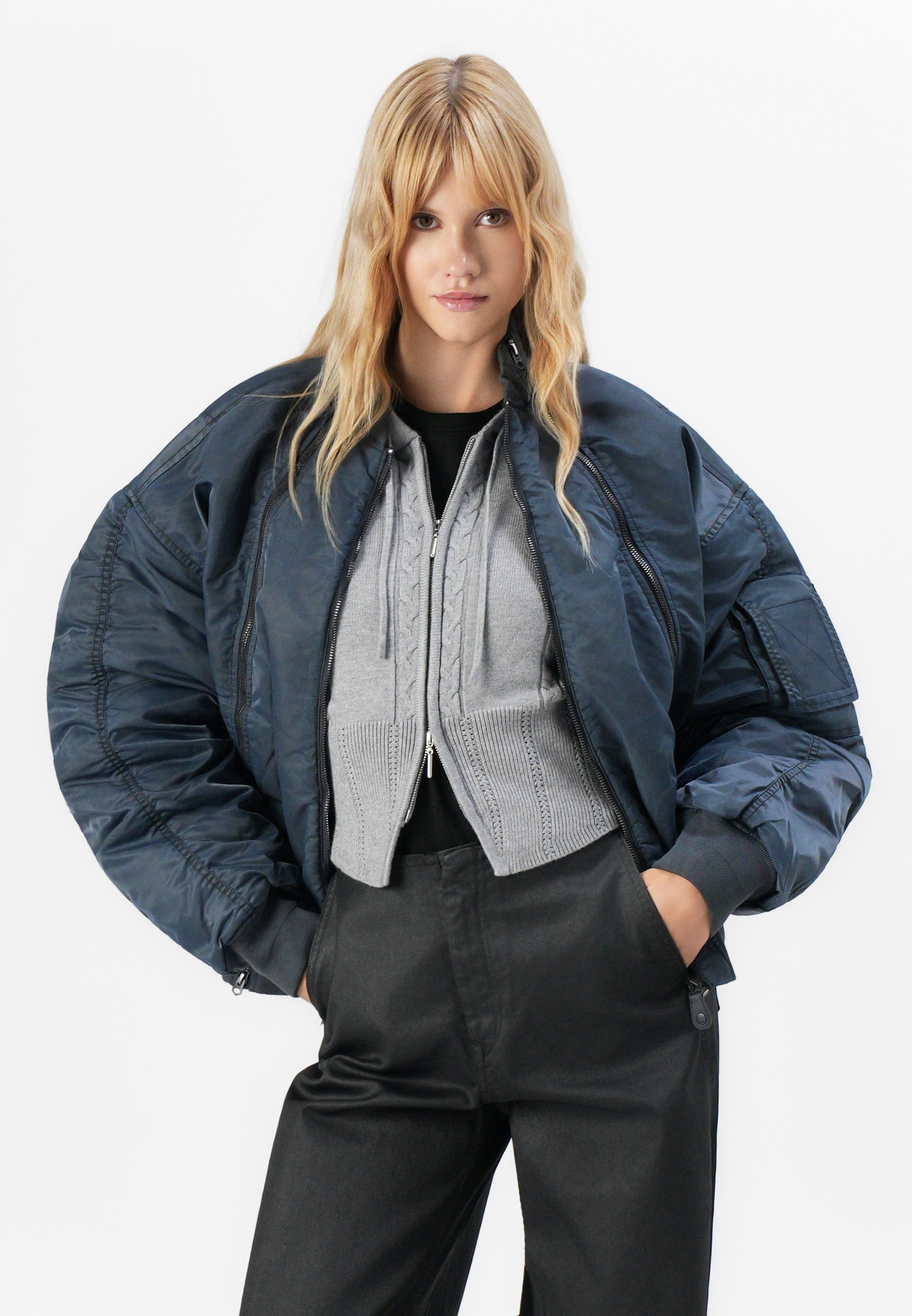 G-STAR RAW ジースター ロゥ Macro Balloon Bomber バルーン ボンバージャケット  ブルー M G-STAR MACRO BALLOON - Bomber Jacket - india ink/blue denim