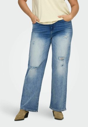 WILLY HOHE TAILLE - Wide leg - medium blue denim