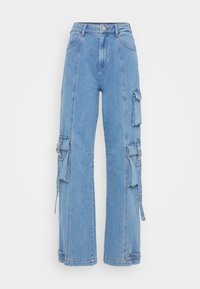 CARGO PANTS - Laisvo kirpimo džinsai - mid blue washed