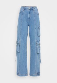 CARGO PANTS - Relaxed fit jeans - mid blue washed