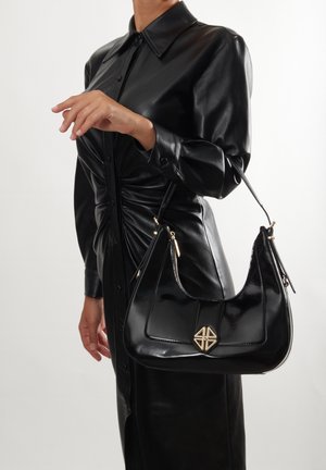 4US 4US - BORSA HOBO IN PELLE PER DONNA - Håndtasker - black