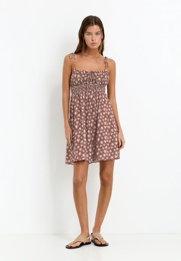 STRAPPY SMOCKED - Freizeitkleid - bordeaux