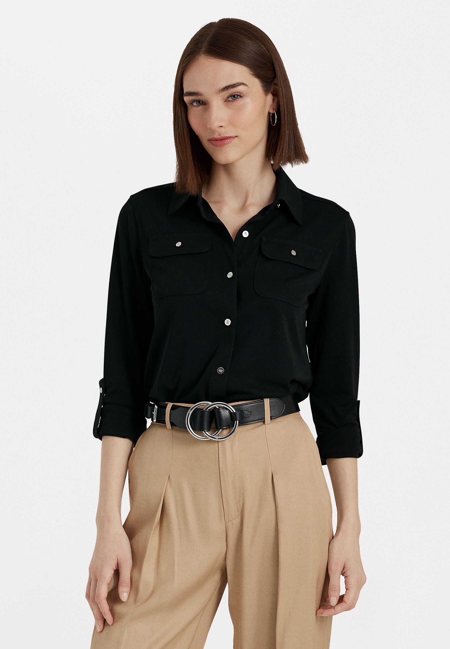 button up polyester shirts