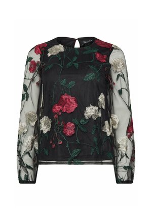 M&Co, WOMEN'S FLORAL TOPS - Blusa - black