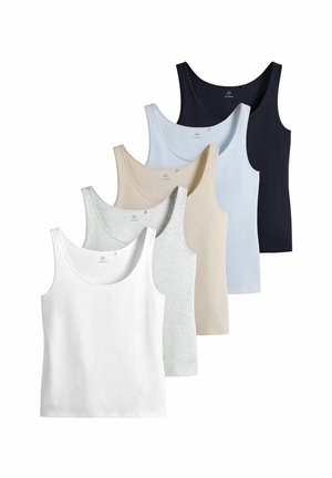 THE SET, THE SET SCOOP NECK VESTS 5 PACK.  - REGULAR FIT - Top - stone grey marl dark navy blue light blue white