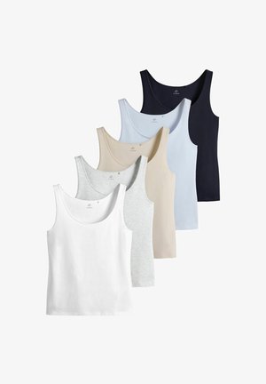 THE SET, THE SET SCOOP NECK VESTS 5 PACK. - REGULAR FIT - Top - stone grey marl dark navy blue light blue white
