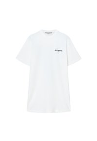 Λευκό βαμβακερό t-shirt με κοντά μανίκια, με στρογγυλή λαιμόκοψη και μικρό μαύρο λογότυπο "ALLSAINTS" στο αριστερό στήθος.