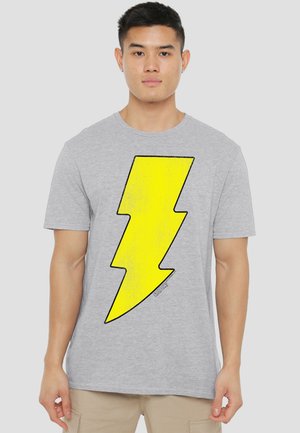 Cotton Soul, DC SHAZAM LOGO DISTRESSED - Print T-shirt - mottled light grey