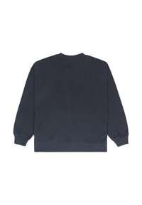 Sudadera de un oscuro color navy con mangas largas, cuello redondo y puños y dobladillo acanalados. Material de algodón suave con un diseño simple y sólido.