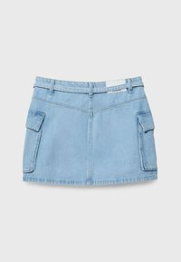 Stradivarius Gonna a campana - light blue denim