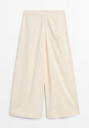 Massimo Dutti, WIDE-LEG CROPPED PANTS - Kalhoty - beige