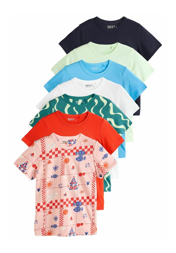 REGULAR FIT - ESSENTIAL SHORT SLEEVE 7 PACK - T-Shirt print - multi bright colours