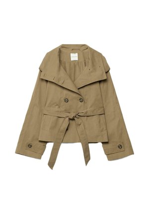 Stradivarius, HIGH NECK TRENCH COAT WITH BELT 01785118 - Kevyt takki - evergreen