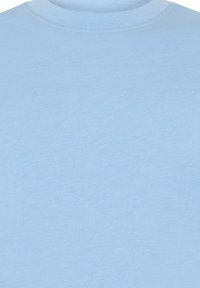 Light blue short-sleeve t-shirt with a round neckline. Features smooth, soft fabric and a plain design without additional patterns or accents.
