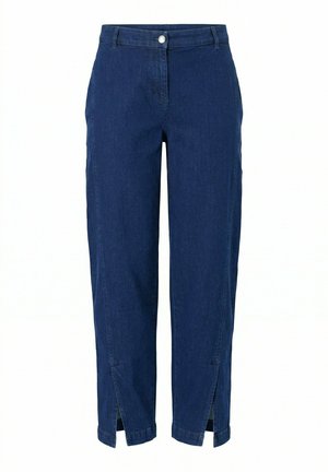 Ulla Popken, BARREL-JEANS, WEITES BEIN, ZIERNÄHTE, KOMFORTBUND - Jean droit - dark blue denim