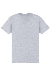 Grå bomulds T-shirt med korte ærmer, rund halsudskæring og en glat tekstur. Ingen synlige mønstre eller designs.