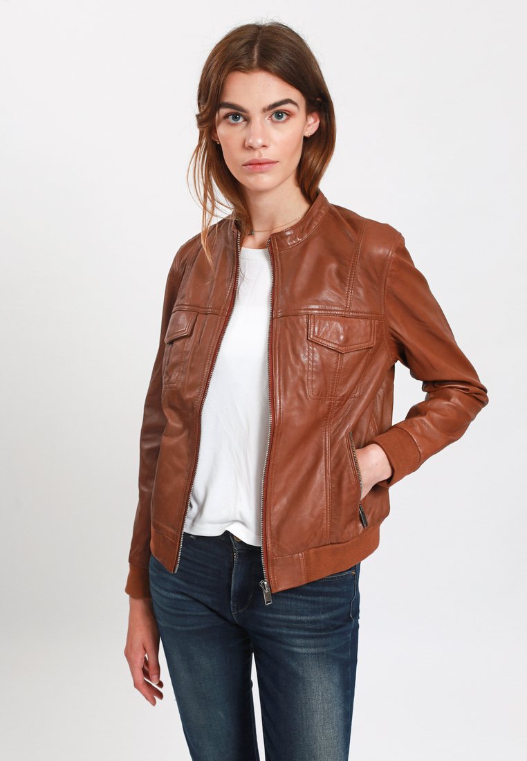 Lee Cooper Leren jas cognac Lee Cooper Leren jas cognac