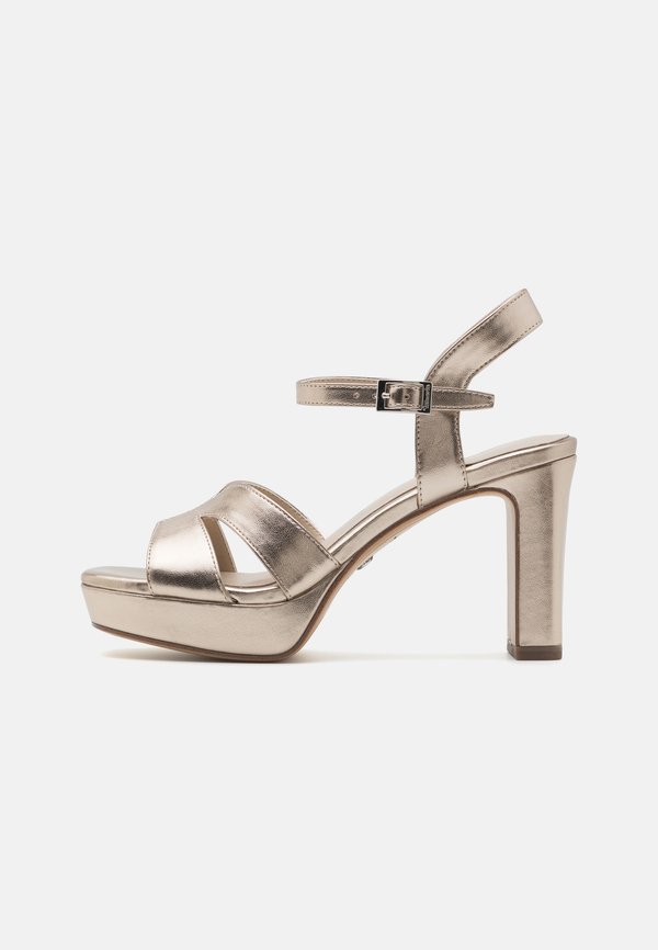 High heeled sandals - light gold