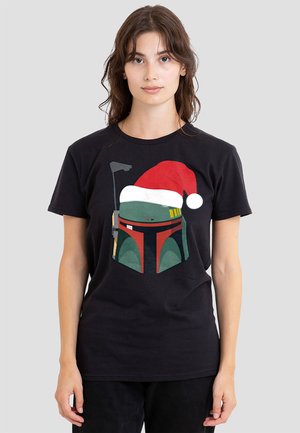 STAR WARS BOBA FETT CHRISTMAS SANTA HAT - Print T-shirt - black
