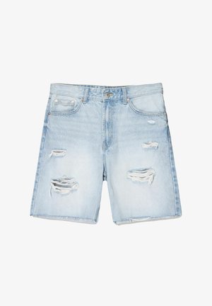 RIPPED - BERMUDA - Kratke hlače iz džinsa - light blue