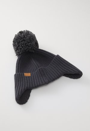 MINI HAT, TURN UP EAR FLAP, POMPON UNISEX - Bonnet - grey blue