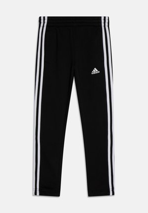 ESSENTIALS 3-STRIPES FLEECE - Pantalones deportivos - black/white