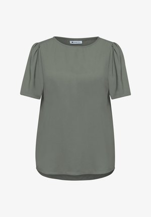 Street One, BLUSE MIT RUNDHALS UND KURZEN PUFFÄRMELN - Bluse - bound green