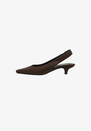 Friends Like These, REGULAR FIT - CHISEL TOE SLINGBACK KITTEN HEELS FIT - Pumps - chocolate brown faux suede