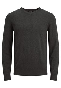JJEEMIL V-NECK NOOS - Pullover - dark grey melange