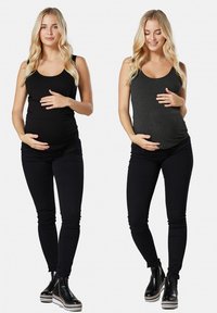 Chelsea Clark 2-PACK BREASTFEEDING - Top - dark grey/black