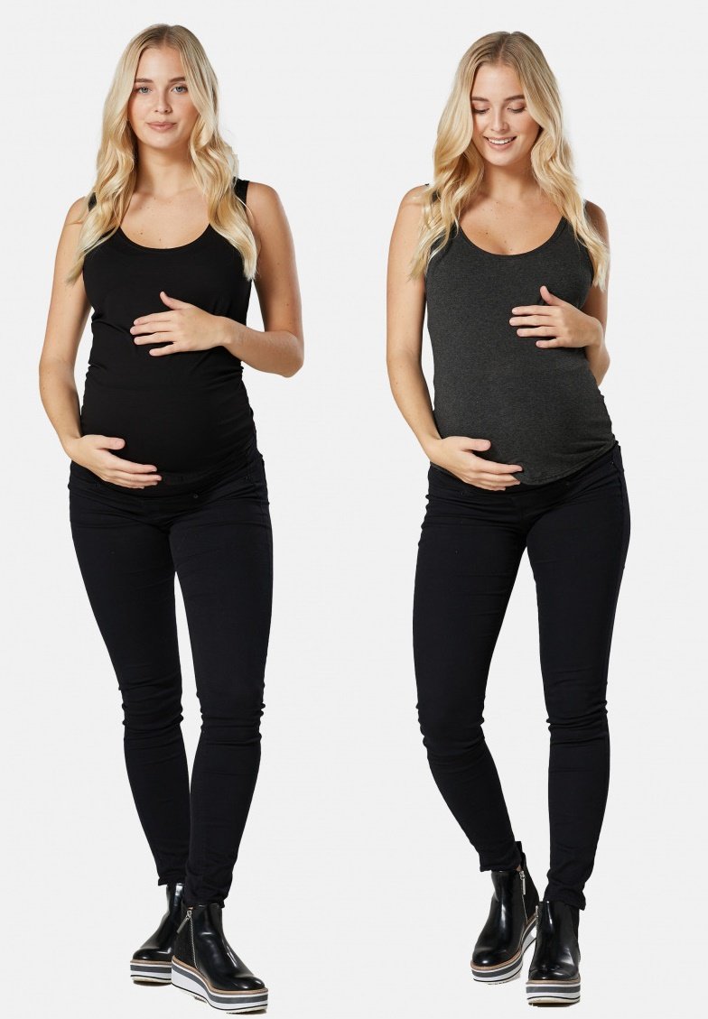 Chelsea Clark 2-PACK BREASTFEEDING - Top - dark grey/black