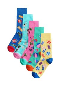 Unselected, blue yellow pink