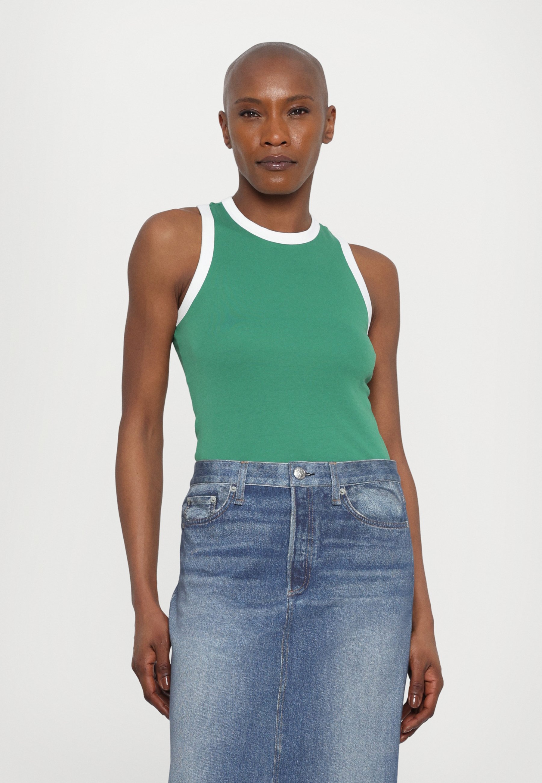 rag & bone MIA RINGER TANK - Top - greenmult/black - Zalando.ie