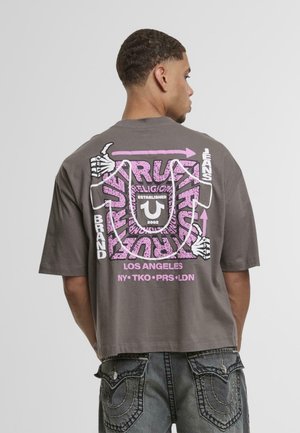 THUMBS UP BOXY - Print T-shirt - grey