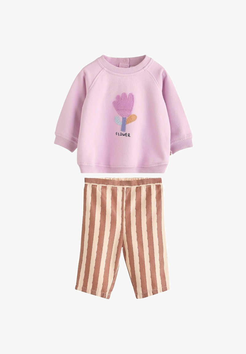 Next 2 PIECE WIDE LEG SET- REGULAR FIT - Bluză de molton - lilac purple flower  stripe