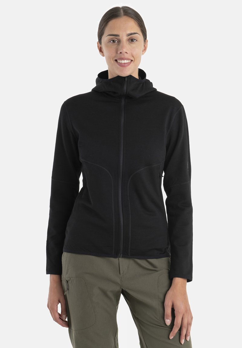 icebreaker - MERINO 560 HEAVY WEIGHT  REAL FLEECE ELEMENTAL II ZIP HOOD - Training jacket - BLACK, Enlarge
