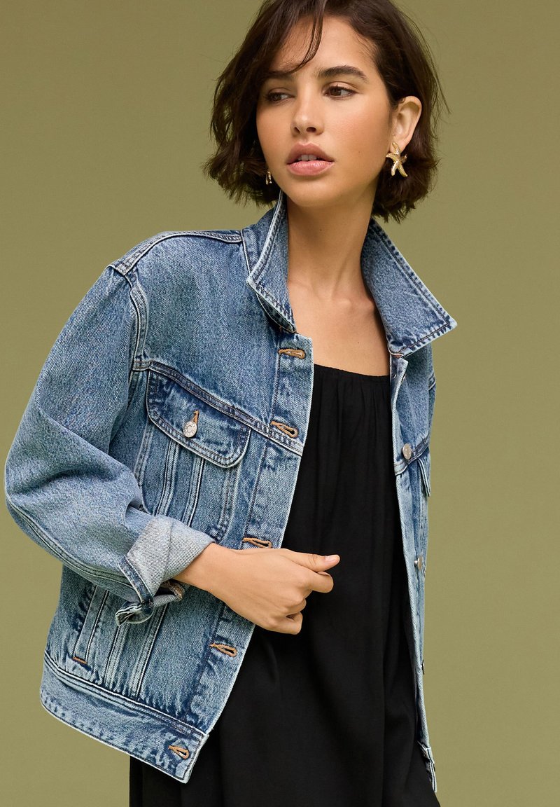 Next TRUCKER - Chaqueta vaquera - mid blue