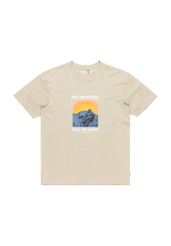 FEEL THE OUTSIDE - Print T-shirt - abbey stone solid4