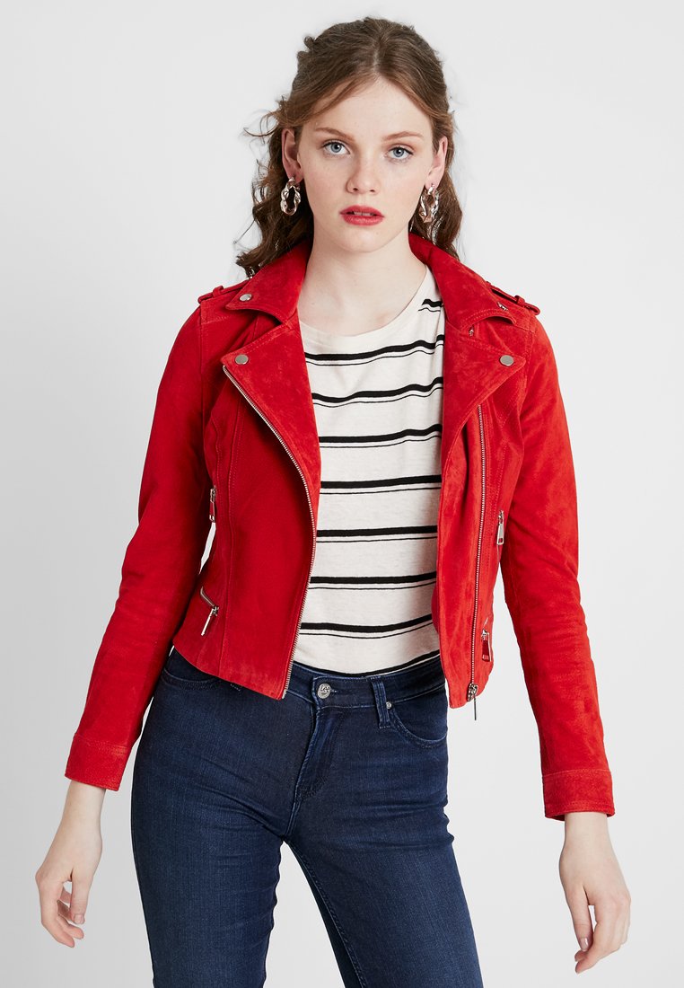 vero moda red suede jacket
