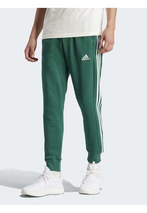 ESSENTIALS TAPERED CUFFED 3-STRIPES - Jogginghose - collegiate green