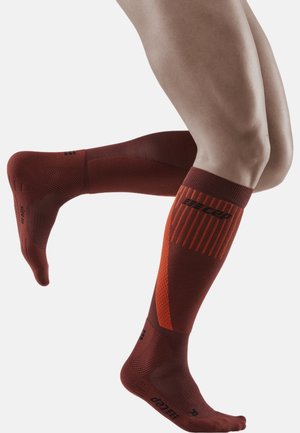 COLD WEATHER COMPRESSION SOCKS RUNNING KNEE HIGH MEN - MADE IN GERMANY - Calze sportive - dark orange