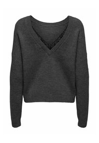 ONLY Strickpullover - mottled dark grey