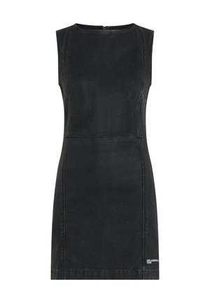 Karl Lagerfeld Jeans COATED DRESS - Spijkerjurk - black