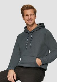 s.Oliver BESTICKTES  KÄNGURU - Hoodie - schiefergrau