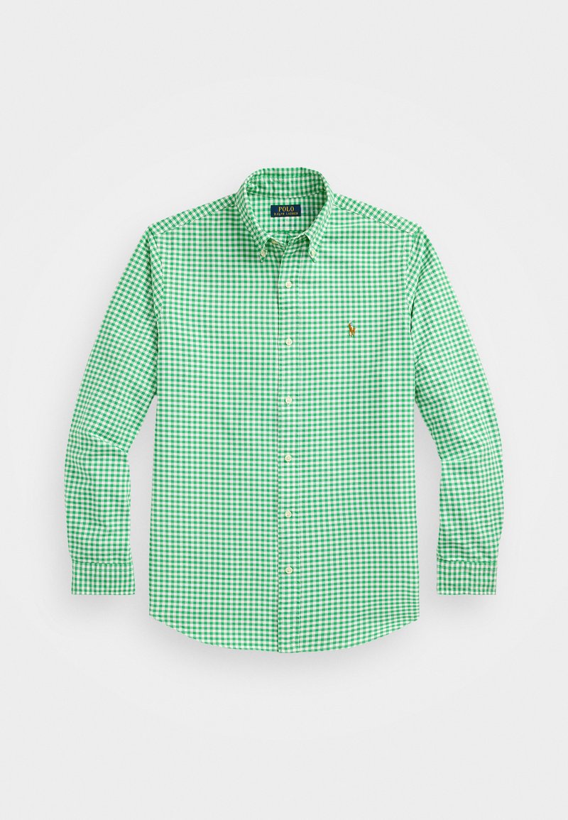 Πράσινο και λευκό καρό πουκάμισο με κουμπιά, μακριά μανίκια, κολάρο, με μικρή κεντημένη λογότυπο στο αριστερό στήθος. Υλικό από βαμβάκι.