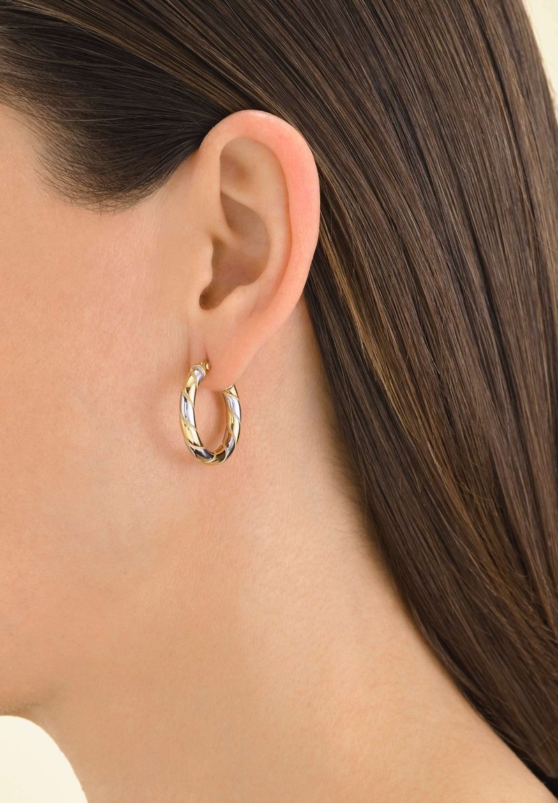 Rosefield DUOTONE SWIRL HOOPS - Pendientes - Gold-coloured