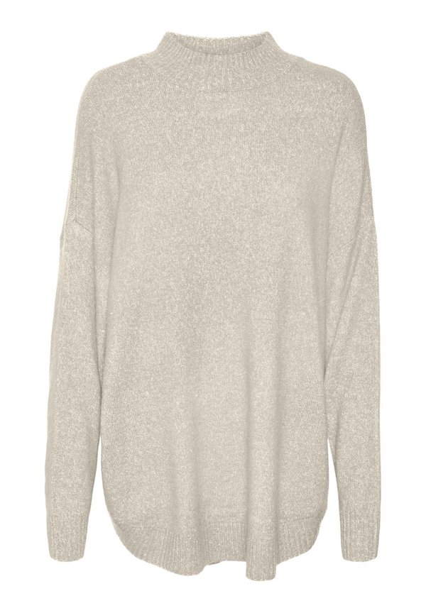 VMPLAZA HIGHNCK LONG PULLOVER - Jumper - birch detailmelange4