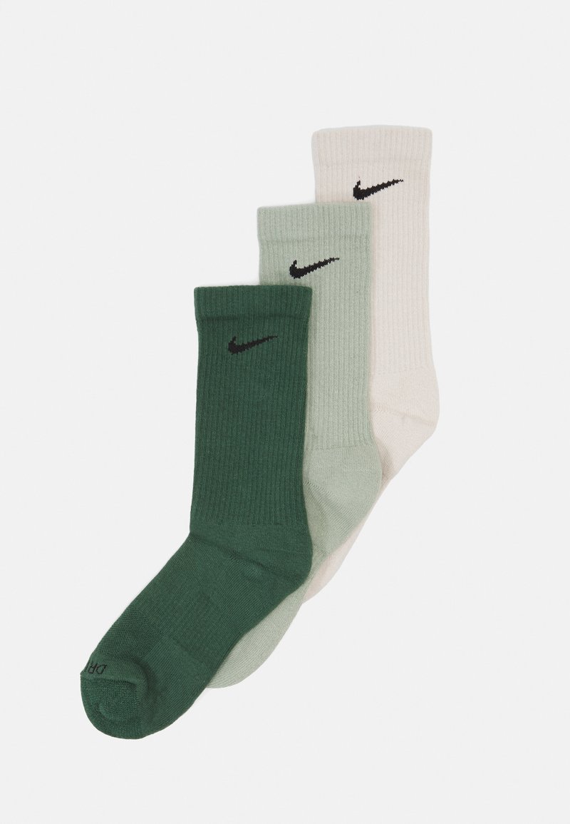 Nike Performance EVERYDAY PLUS CUSH CREW UNISEX 3 PACK - Sportzoknik - light orewood brown/jade horizon/fir/black