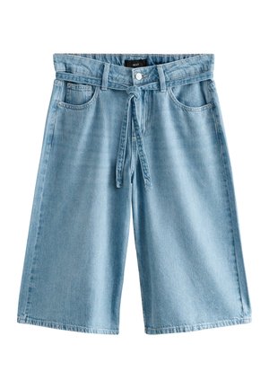 Next TALL FIT - TIE WAIST  - Denim shorts - dark blue